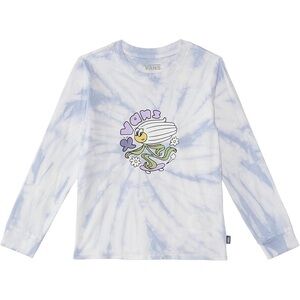 Vans Kids Long Sleeve Crewneck Tie Dye T Shirt with Skateboard Daisy Logo- 2T